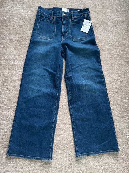 Frame Denim Denim - NWT FRAME Le Slim Palazzo Jeans 30 High Rise Wide Leg Medium Blue